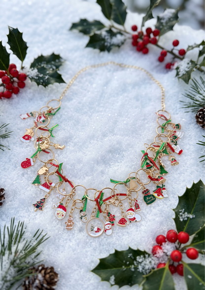 Merry & Bright Gold Charm Necklace